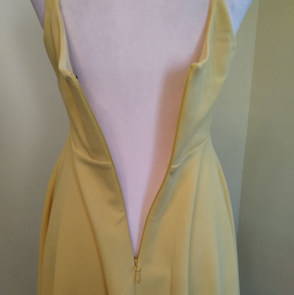 Lulus Yellow Skater Mini Dress Spaghetti Straps Do you Wanna Dance? Size S - Picture 8 of 16